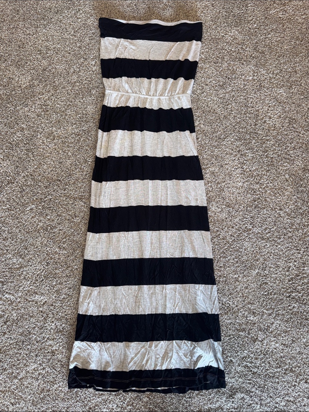 GAP Black and Gray Strapless Maxi Dress